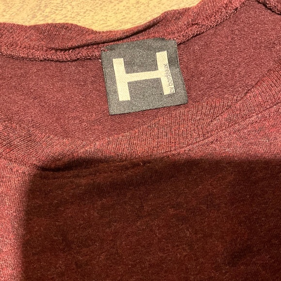 H by Bordeaux Long Sleeve Crewneck Sweater Burgundy Wine Maroon Size Medium M - Picture 8 of 10